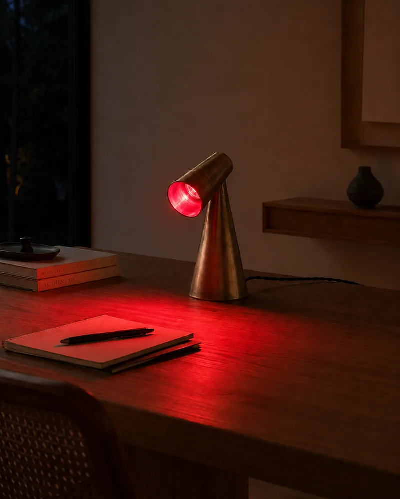 Milieu lamp, red light